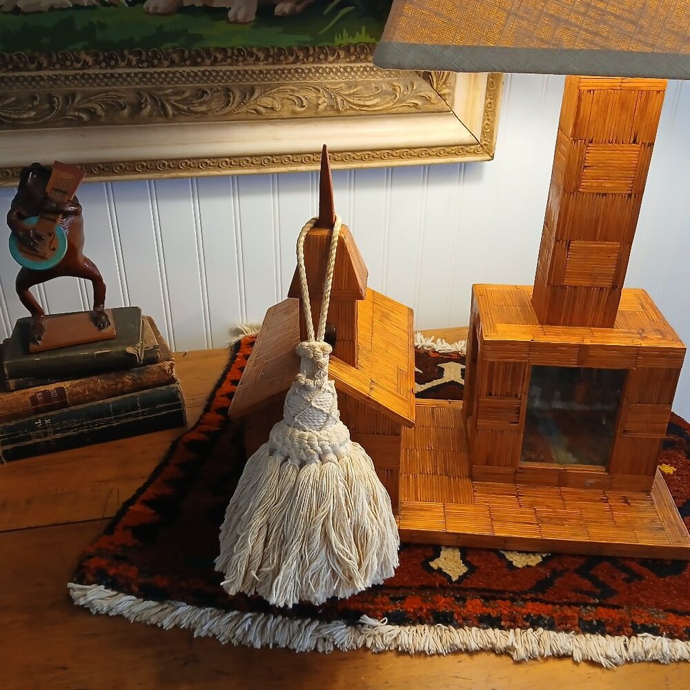 Large Vintage Cotton Decorative Tassel HUGE Cream Off White Ecru